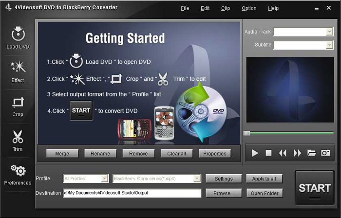 Load DVD into BlackBerry Converter