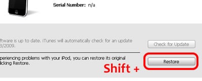 restore ipod touch