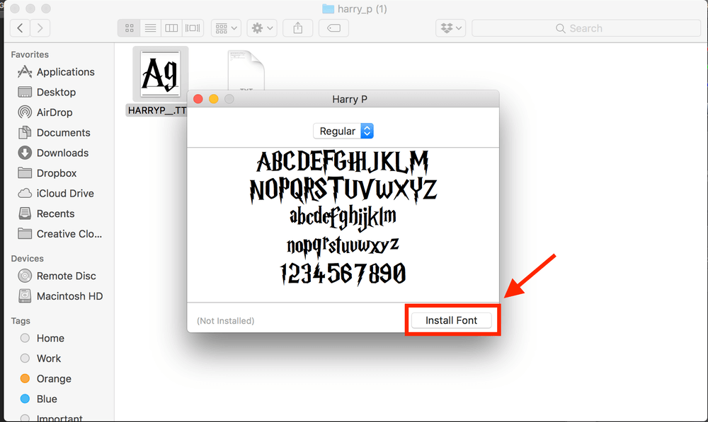 Set up Font into Font Ebook