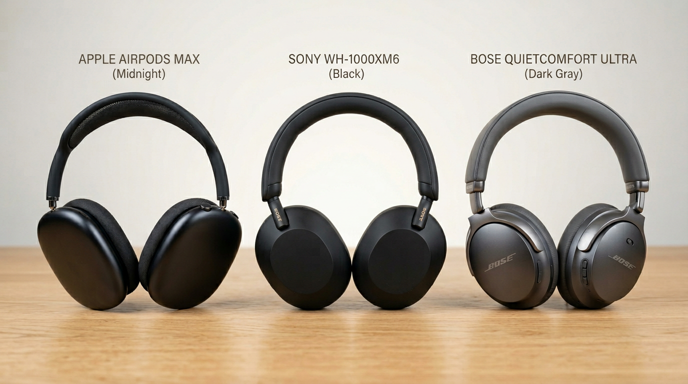 AirPods Max 2 vs Sony WH-1000XM6 vs Bose QC Ultra comparison 2026