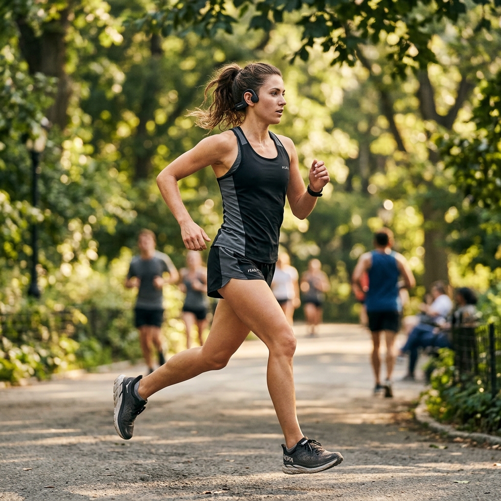 Runner with Shokz OpenFit Pro