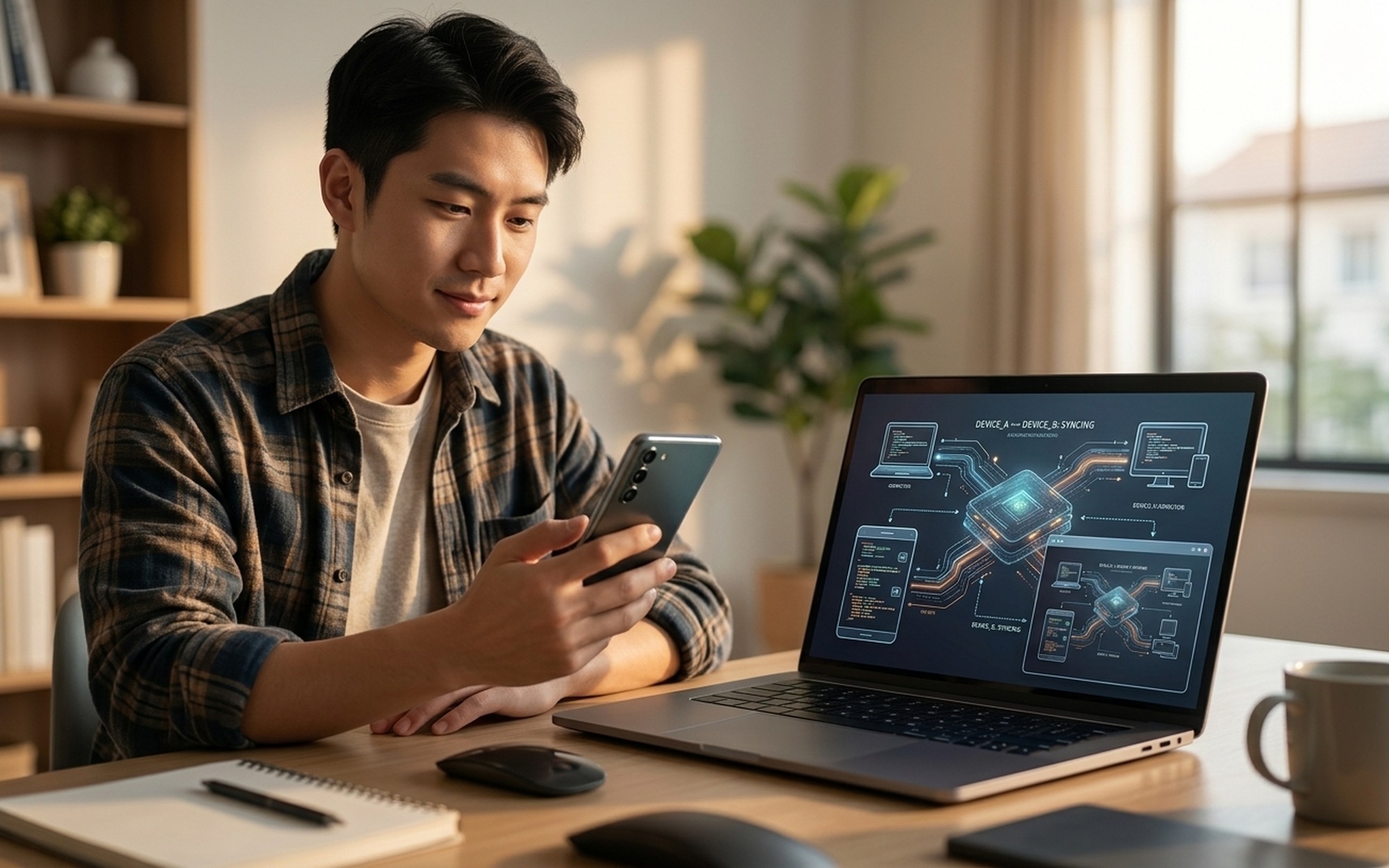 Marvis cross-platform AI assistant connecting Android mobile phone to Windows PC for remote desktop control
