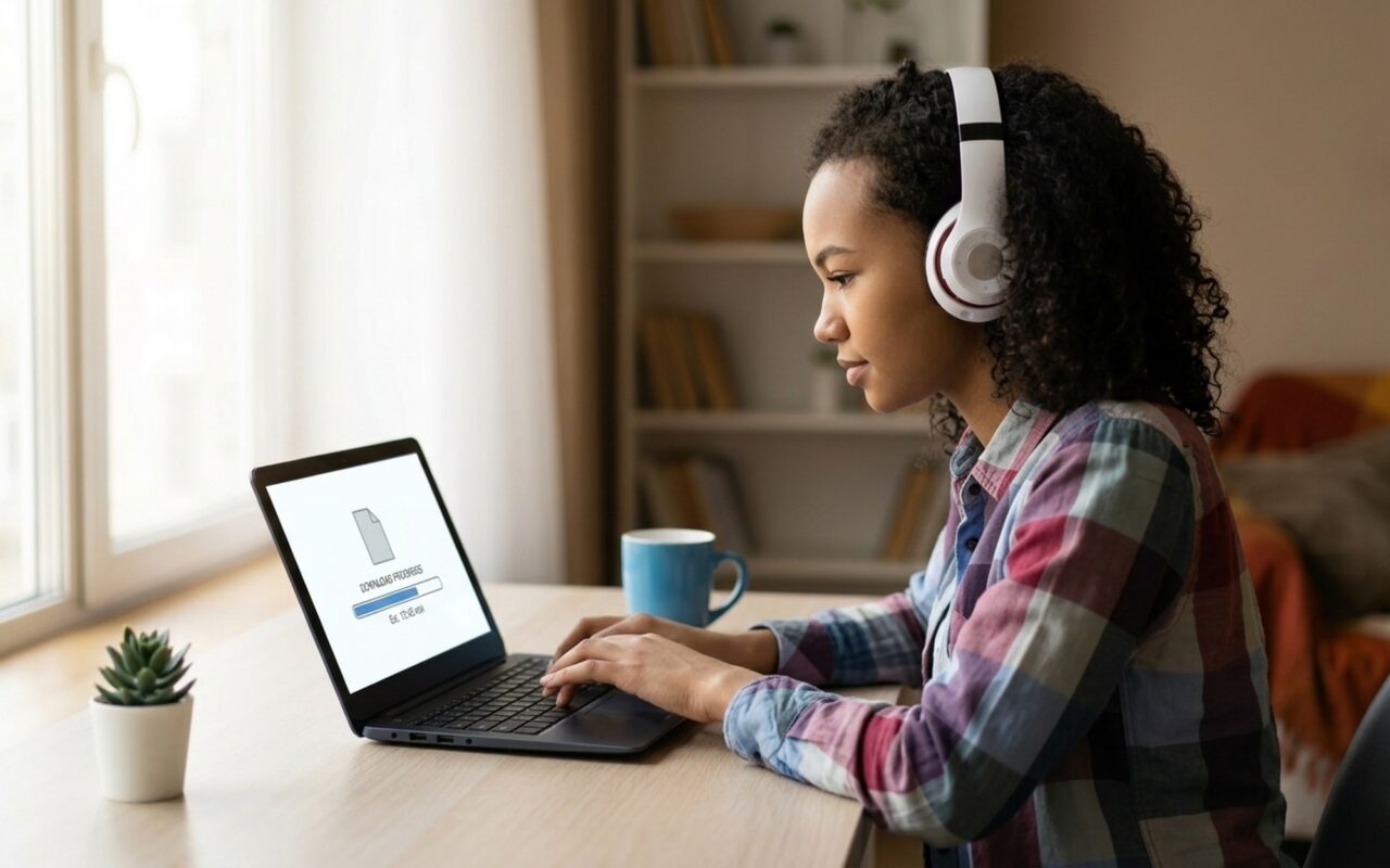 Person at a laptop downloading streaming videos for free using yt-dlp and 4K Video Downloader tools in 2026