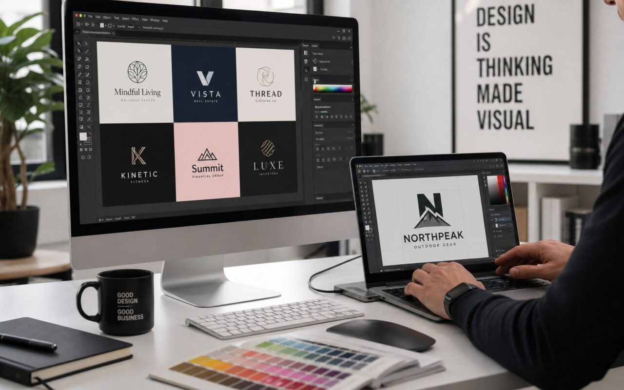 Best free online logo makers comparison featuring Canva DesignEvo Looka DesignMantic and GraphicSprings interfaces in 2026