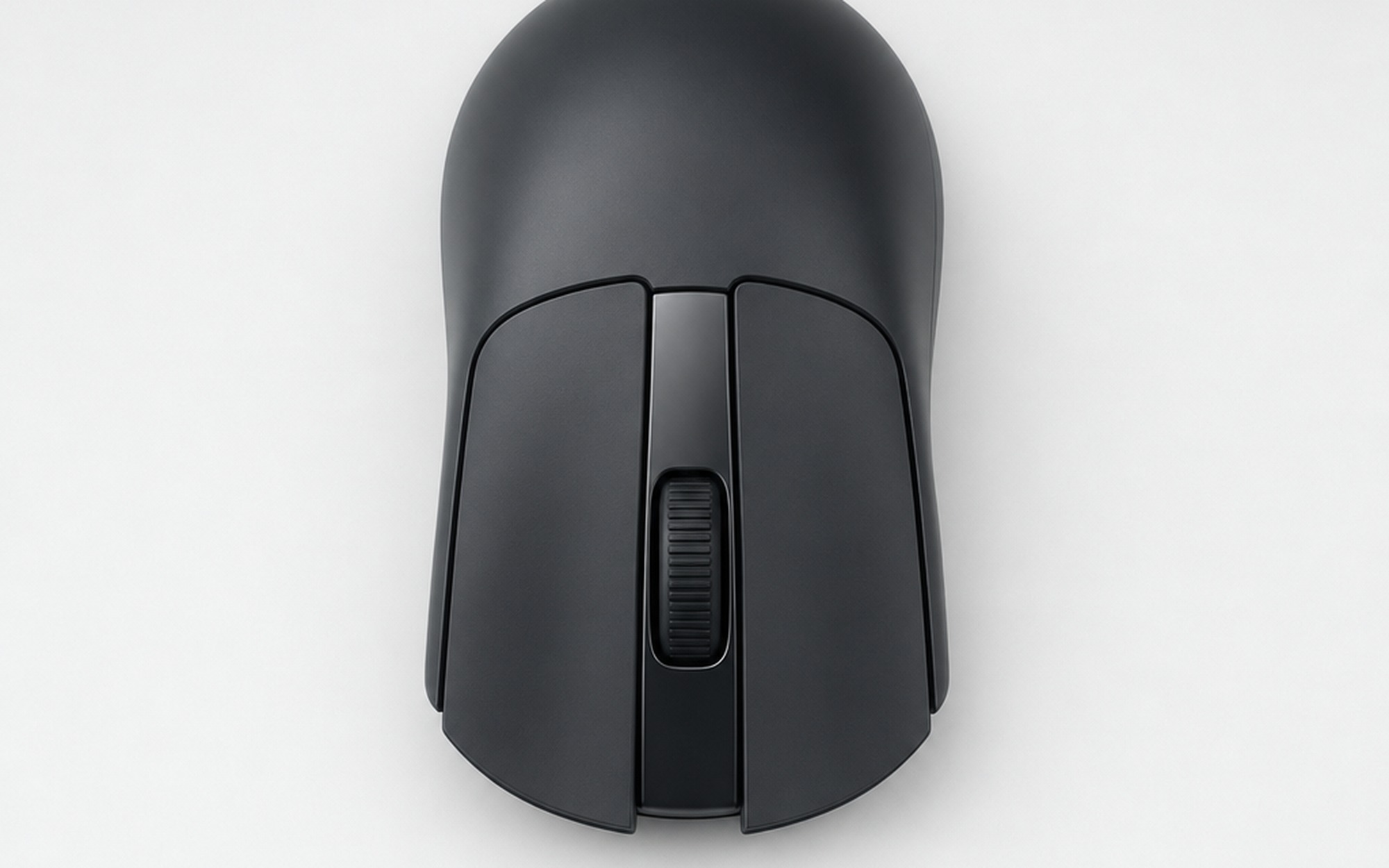 Xiaomi Gaming Mouse 2 matte black top-down product photography on clean surface showing symmetrical ergonomic design